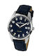 Jacques Lemans Serie 200 Watch Battery with Blue Leather Strap