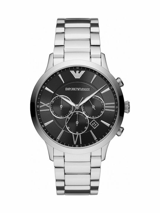 Emporio Armani Giovanni Men's Watch 44mm Chronograph Battery with Silver Metal Bracelet