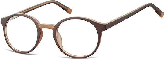 Sunoptic Plastic Eyeglass Frame Brown CP137C