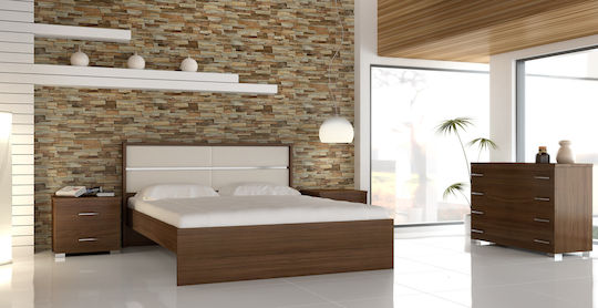 Bedroom Furniture Set Dream Καρυδί 150x200cm 5pcs