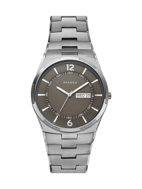 Skagen Melbye Uhr Batterie mit Silber Metallarmband