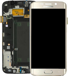 Samsung Οθόνη mit Touchscreen und Rahmen für Galaxy S6 Edge (Gold)