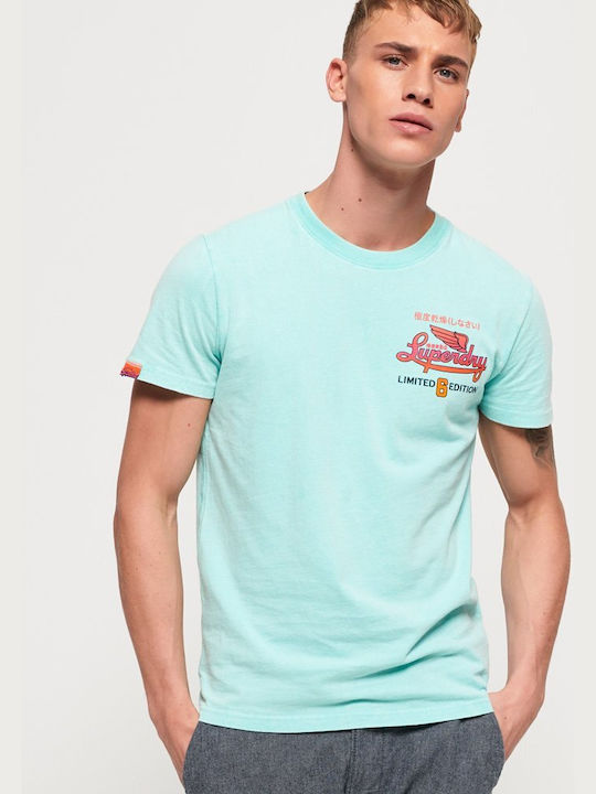 Superdry Limited Icarus Hyper Classics Ανδρικό T-shirt Τιρκουάζ με Λογότυπο