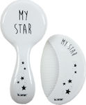 Minene Baby Brush & Comb White 2pcs