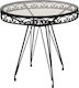 3749 Outdoor Dinner Free Standing Table with Wood Surface and Metal Frame Galvanize 80x80x75cm
