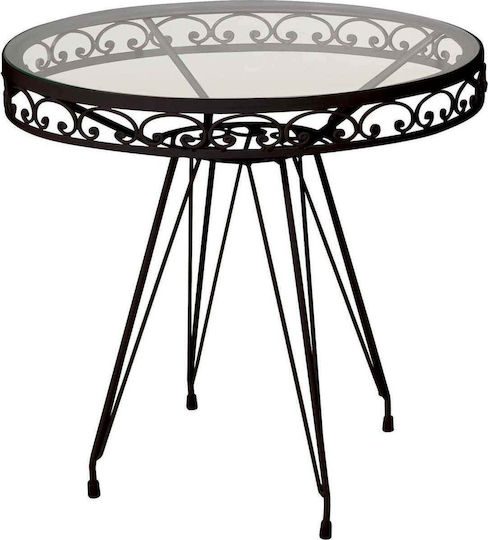 3749 Outdoor Dinner Free Standing Table with Wood Surface and Metal Frame Galvanize 80x80x75cm