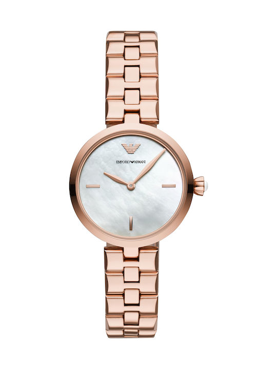 Emporio Armani Arianna Γυναικείο Ρολόι 32mm Μπαταρίας με Ροζ Χρυσό Μεταλλικό Μπρασελέ