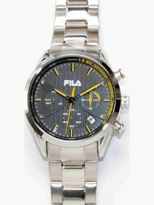 FILA Ανδρικό Ρολόι 44mm Χρονογράφος Μπαταρίας Ασημί