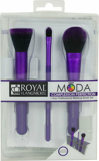 Royal & Langnickel Комплект Четки За Грим За Фондация От Синтетичен Косъм Moda Total 3 Бройки