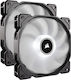 Corsair Air Series AF140 LED (2018) Case Fan (1150rpm / 62cfm) με Λευκό Φωτισμό και Σύνδεση 3-Pin 2τμχ Λευκό