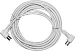 Adeleq Cablu Antenă Coaxial de sex masculin - Coaxial de sex feminin Alb 1.5m (9-01520)