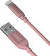 Yenkee Geflochten USB-A zu Lightning Kabel Rosa 1m (YCU 611 RE)