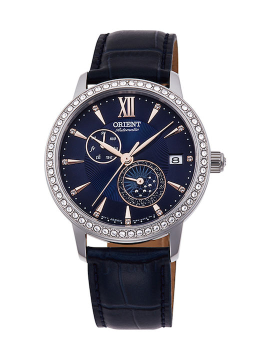 Orient Uhr Chronograph Automatisch mit Blau Lederarmband RA-AK0006L10B