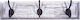 Etiquette Antique Wooden Wall Hanger 3 Hooks White 57x2.5x13.5cm