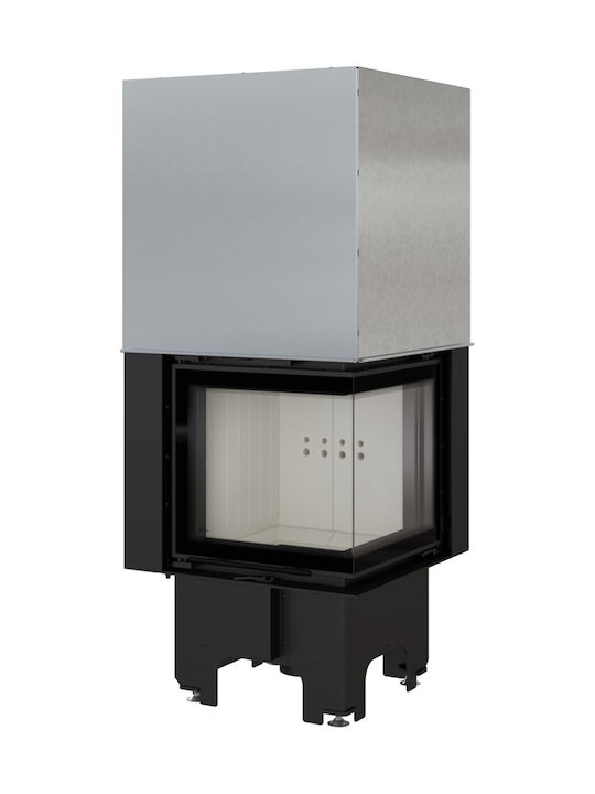 Kratki VNP 480 480 Wood Fireplace Insert with Right Corner Window 8kW