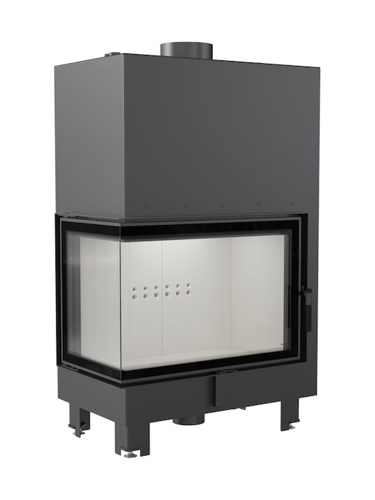 Kratki MBA PW 17 L BS W Kaminofen Holz Heizkörper 17kW Linke Ecke mit einer zu öffnenden Tür Geschlossenes Ausdehnungsgefäß