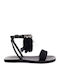 Sante Women's Flat Sandals in Black Color