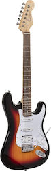 Soundsation Rider Standard H Electric Guitar with HSS Pickup Configuration Sunburst