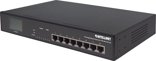 Intellinet 561310 Negestionat L2 PoE+ Switch cu 8 Porturi Gigabit (1Gbps) Ethernet