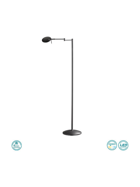 Trio Lighting Kazan Κλασικό LED Φωτιστικό Δαπέδου Υ120xΜ24εκ. με Θερμό Λευκό Φως σε Μαύρο Χρώμα