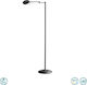 Trio Lighting Kazan Κλασικό LED Φωτιστικό Δαπέδου Υ120xΜ24εκ. με Θερμό Λευκό Φως σε Μαύρο Χρώμα