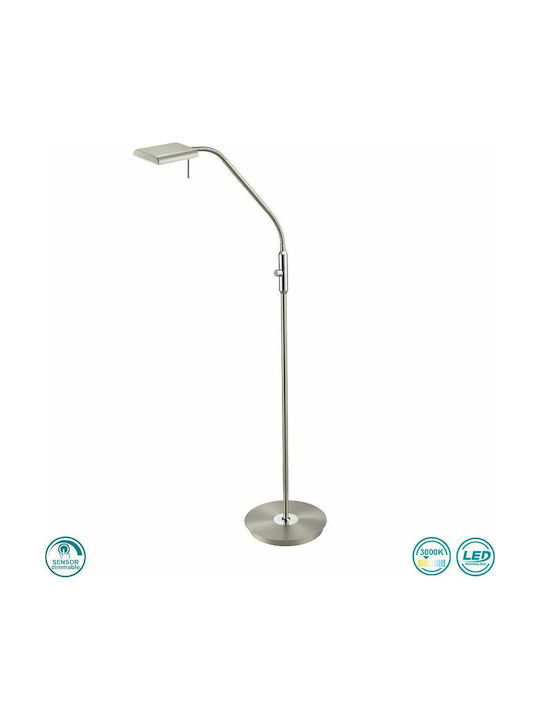 Trio Lighting Bergamo Μοντέρνο LED Φωτιστικό Δαπέδου Υ162xΜ50εκ. με Θερμό Λευκό Φως σε Ασημί Χρώμα