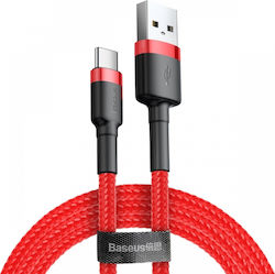 Baseus Cafule Плетена USB 2.0 Кабел USB-C мъжки - USB-A мъжки Червен 1м (CATKLF-B09)