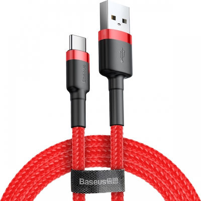 Baseus Cafule Braided USB 2.0 Cable USB-C male - USB-A male Red 1m (CATKLF-B09)