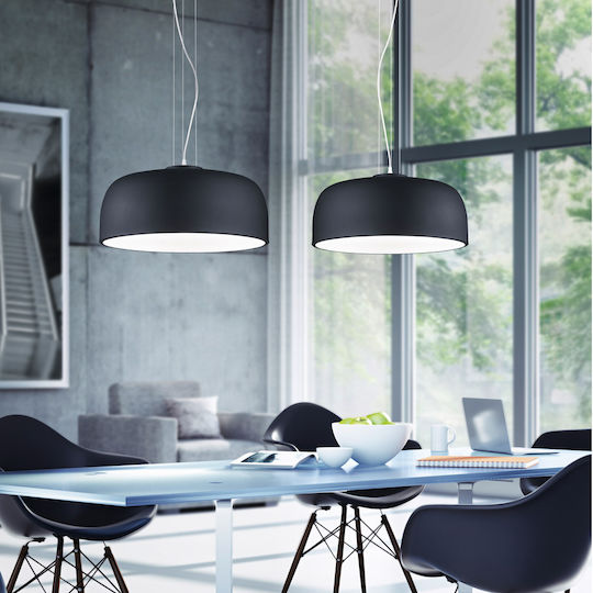 Trio Lighting Baron Pendant Light Black Bell with Socket E27 52x150cm