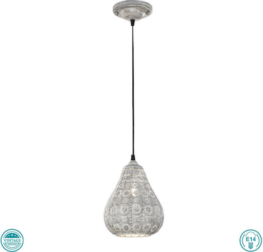 Trio Lighting Jasmin Ρυθμιζόμενο Κρεμαστό Φωτιστικό Γκρι με Ντουί E14