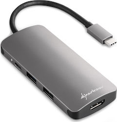 Sharkoon USB-C Docking Station με HDMI 4K PD (4044951026715)