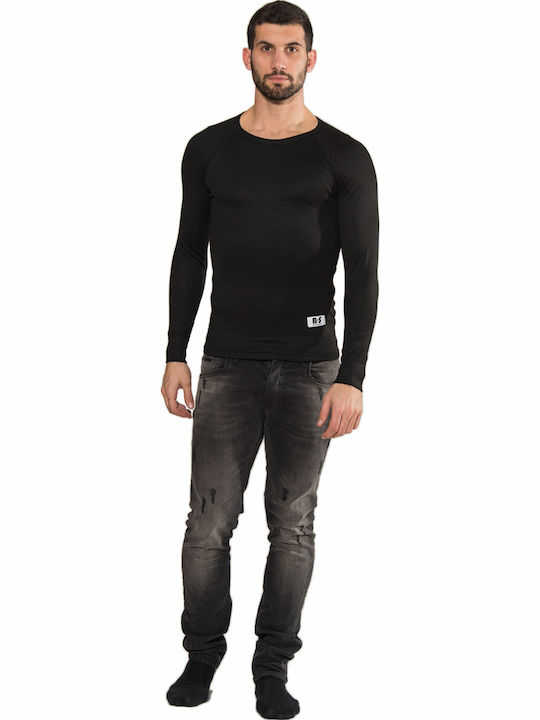 BS Collection Μ-5324 Ανδρική Ισοθερμική Μακρυμάνικη Μπλούζα Μαύρη