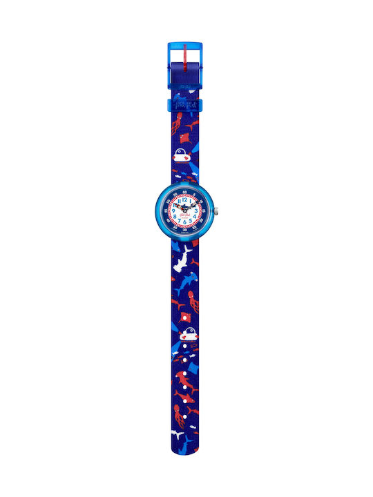 FlikFlak Kids Analog Watch Deep Trip with Fabric Strap Blue