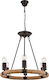 Globo Lighting Ulleu Πολυέλαιος 6xE27 με Σχοινί Μαύρος 69029-6