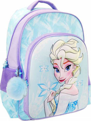 Διακάκης Frozen Elsa Σχολική Τσάντα Πλάτης Δημοτικού σε Γαλάζιο χρώμα Μ32 x Π18 x Υ43cm