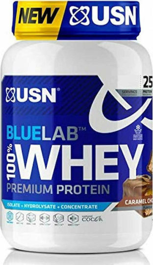 USN BlueLab 100% Whey Premium Protein Whey with Flavor Caramel Chocolate 908gr