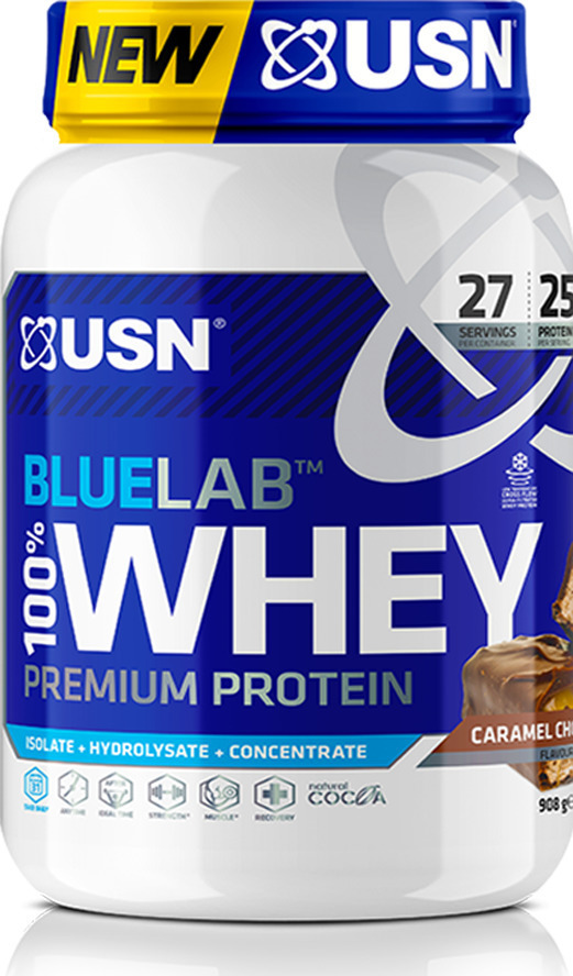 USN BlueLab 100% Whey Premium Protein 908gr Strawberry - Skroutz.gr