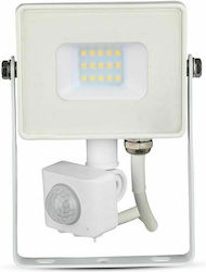 V-TAC Wasserdicht LED Flutlicht 10W Warmes Weiß 3000K mit Bewegungssensor IP65