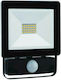 Spot Light Waterproof LED Flood Light 30W Cold White 6000K With Motion Sensor IP65