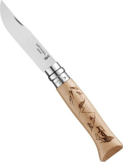 Opinel No.8 Inox Bergsteigen Taschenmesser Braun