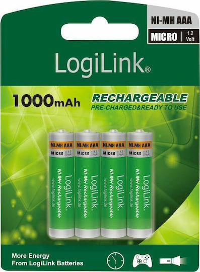 LogiLink Презареждащи батерии AAA Ni-MH 1000mAh 1.2V 4бр