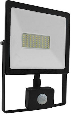 Aca Waterproof LED Floodlight 50W Cold White 6000K with Motion Sensor IP66