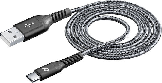 Cellular Line Tetra Cablu De Date USB De Tip C Braided USB 2.0 USB-C Masculin - USB-A Negru 1.2m TETRACABTYC1MK