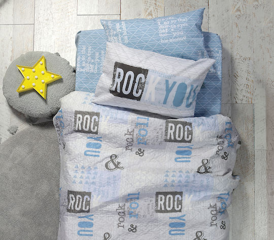 Nef-Nef Homeware Kinderdecken Einzeln Rock You Blau 160x220cm