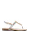 Migato Damen Flache Sandalen in Silber Farbe