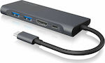 Icy Box USB-C Docking Station με HDMI 4K PD Μαύρο (IB-DK4022-CPD)