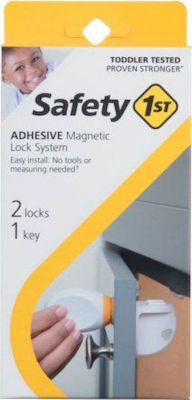 Safety 1st Προστατευτικά για Ντουλάπια & Συρτάρια με Μαγνήτη από Πλαστικό σε Λευκό Χρώμα 2τμχ