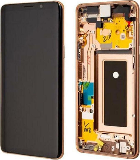 Samsung Οθόνη mit Touch-Mechanismus und Rahmen für Galaxy S9 (Gold)
