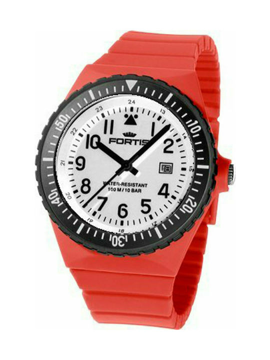 Fortis Watch with Orange Rubber Strap