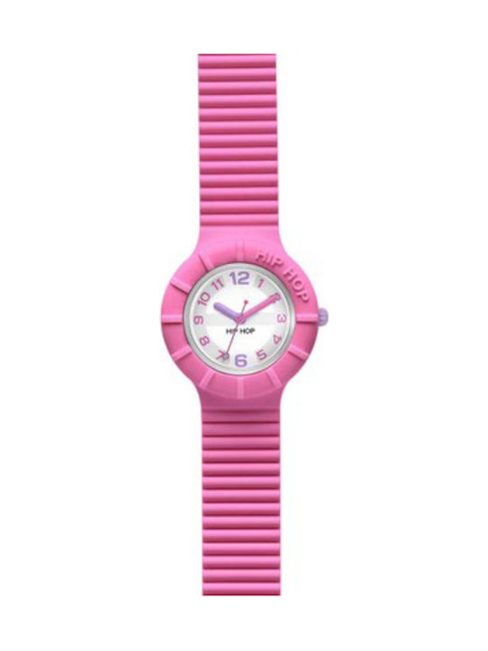 HipHop Melon Watch with Fuchsia Rubber Strap